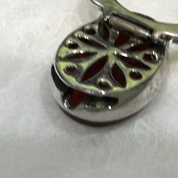 Vintage Italian Sterling Silver Open Link Bracelet w/ Carnelian Clasp – ST. SILV - Picture 10 of 12